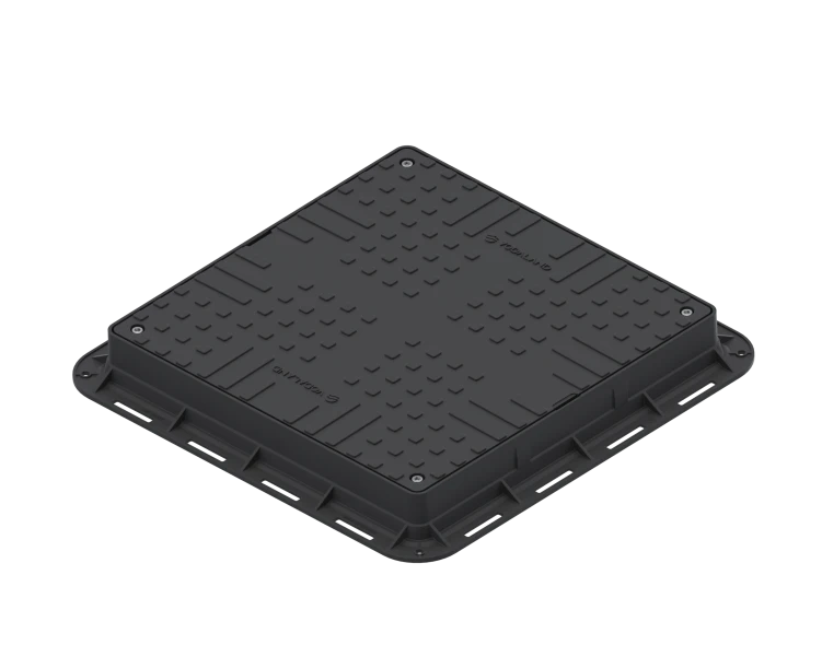 Люк пластиковий Easy 700х700 DN560 квадратний легкий чорний з замком