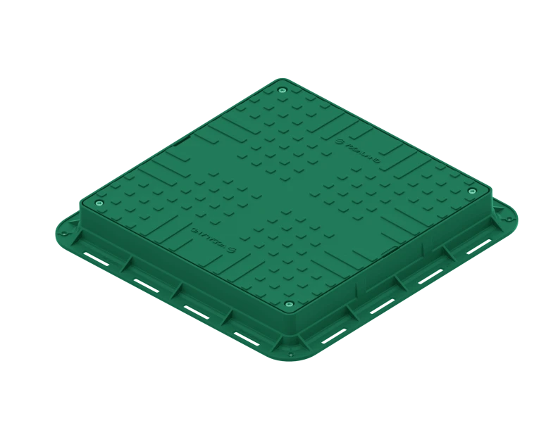 Люк пластиковий Easy 700х700 DN560 квадратний легкий зелений з замком