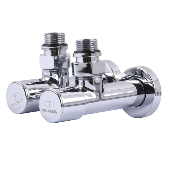 Комплект кранів для рушникосушарки SOLOMON LUX 1/2″ 7777 CHROM
