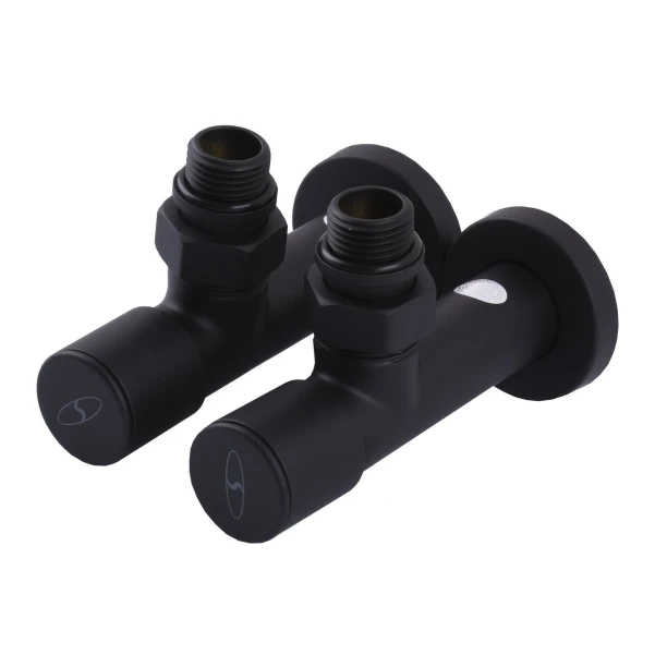 Комплект кранів для рушникосушарки  SOLOMON LUX 1/2″ 7777 BLACK