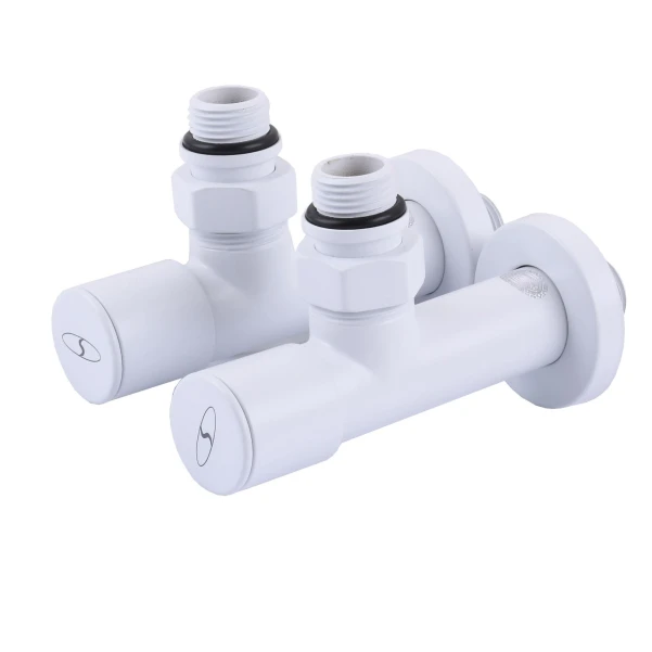 Комплект кранів для рушникосушарки SOLOMON LUX 1/2″ 7777 WHITE