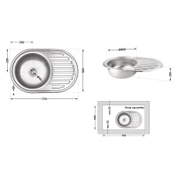 Кухонна мийка Lidz 7750 0,8 мм Micro Decor - 1 фото
