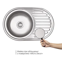 Кухонна мийка Lidz 7750 0,8 мм Micro Decor - 2 фото