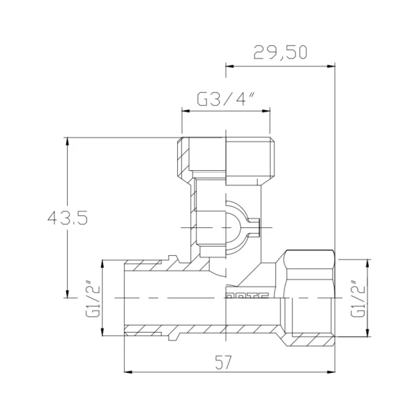Кран приладовий кульовий Thermo Alliance Forte 1/2"х3/4"х1/2" SF186W152015 - 1 фото