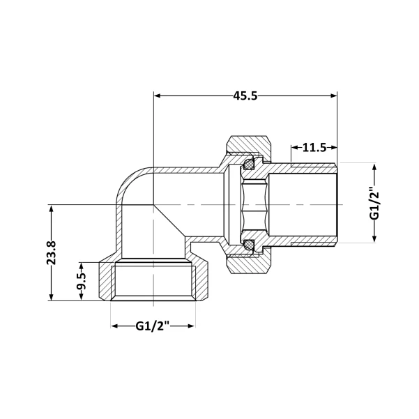 Американка кутова 1/2" SD Plus - 1 фото