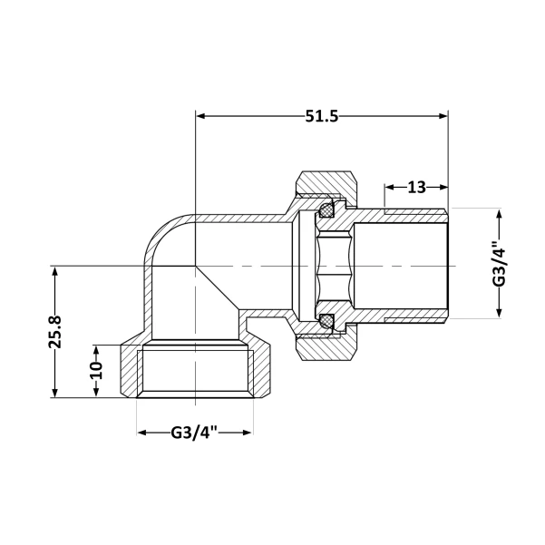 Американка кутова 3/4" SD - 1 фото