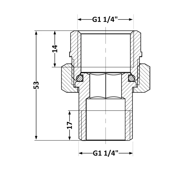 Згін-американка Thermo Alliance Base 1 1/4"ВЗ нікель, прямий SD190W32 - 1 фото