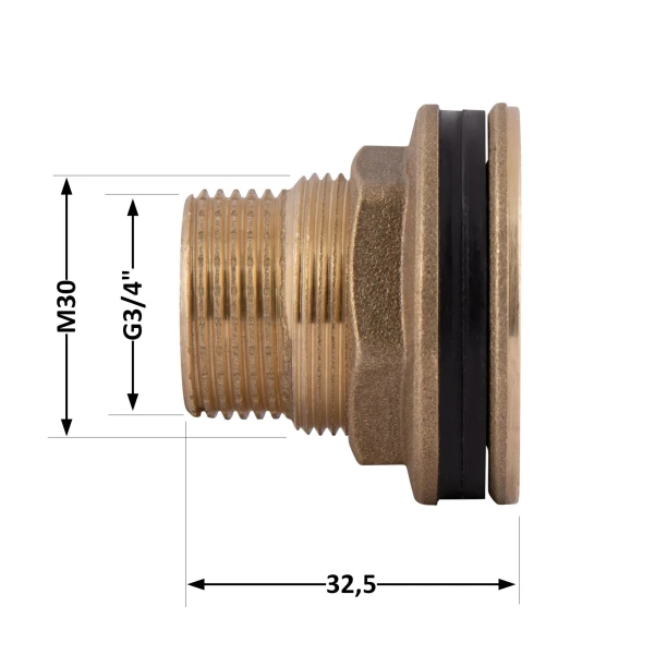 Врізка Thermo Alliance Standart 3/4" в бак SD40020 - 1 фото