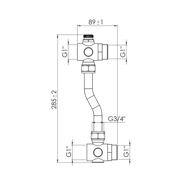 Байпас для колектора теплої підлоги 1"ЗВ SF004W25 SD Forte - 1 фото