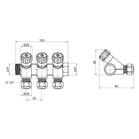 Коллектор SD Plus 3/4" 3 выхода SD230W3 - 1 фото