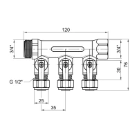 Колектор Thermo Alliance Standart 3/4" 3 виходи SD231W3 - 1 фото