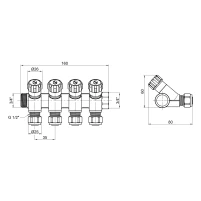 Коллектор SD Plus 3/4" 4 выхода SD230W4 - 1 фото