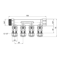 Коллектор SD Plus 3/4" 4 выхода SD231W4 - 1 фото