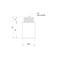 Удлинитель SD Plus 30х1/2" хром SD1301530 - 1 фото