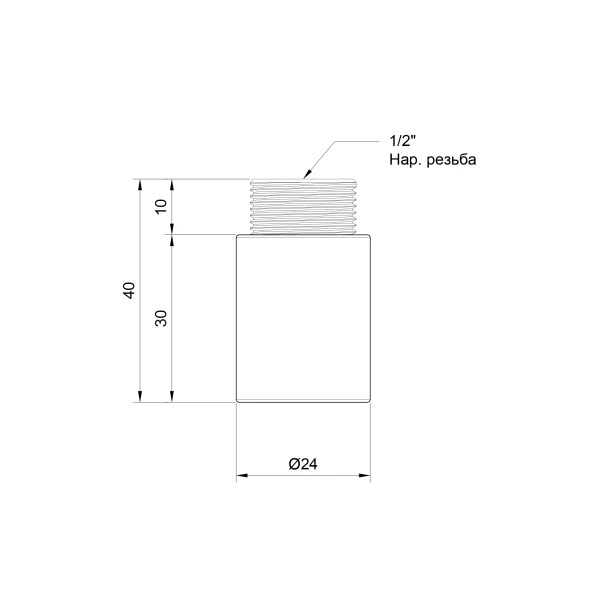 Удлинитель SD Plus 30х1/2" хром SD1301530 - 1 фото