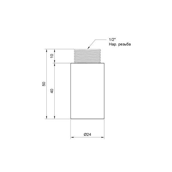 Удлинитель SD Plus 40х1/2" хром SD1301540 - 1 фото