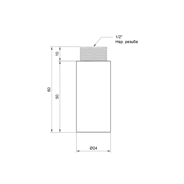Подовжувач Thermo Alliance Standart 50х1/2" хром SD1301550 - 1 фото