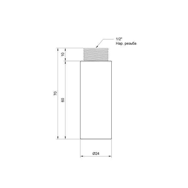 Удлинитель SD Plus 60х1/2" хром SD1301560 - 1 фото