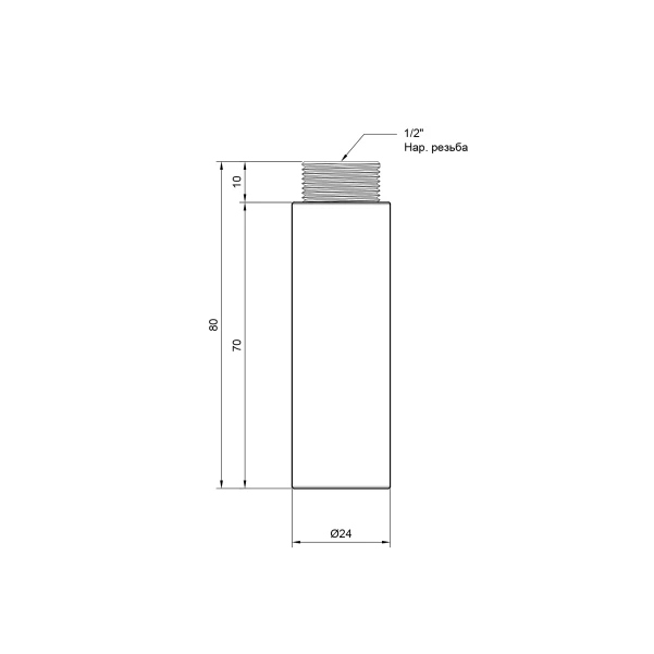 Подовжувач Thermo Alliance Standart 70х1/2" хром SD1301570 - 1 фото