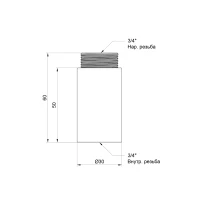 Удлинитель Thermo Alliance Standart 50х3/4" хром SD1302050 - 1 фото