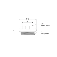 Футорка радіаторна Thermo Alliance Standart 1"х1/2" права SD11615D - 1 фото