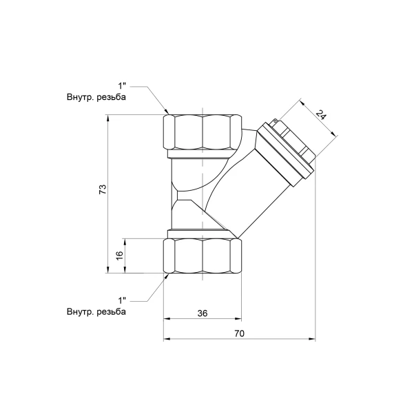 Фільтр грубої очистки Thermo Alliance Base 1"ВВ для води косий SD124W25 - 1 фото