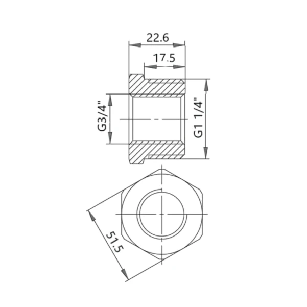 Футорка чугунная радиаторная 1" 1/4х3/4" ВН левая - 1 фото