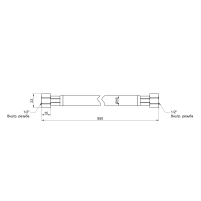 Шланг для газу Thermo Alliance Standart білий 1/2" ВВ 80 см SD90G80 - 1 фото