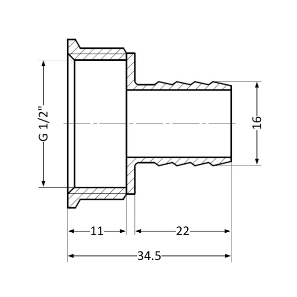 Штуцер Thermo Alliance Standart 16х1/2" ВР SD4261516 - 1 фото