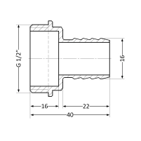Штуцер Thermo Alliance Standart 16х1/2" ЗР SD4271516 - 1 фото