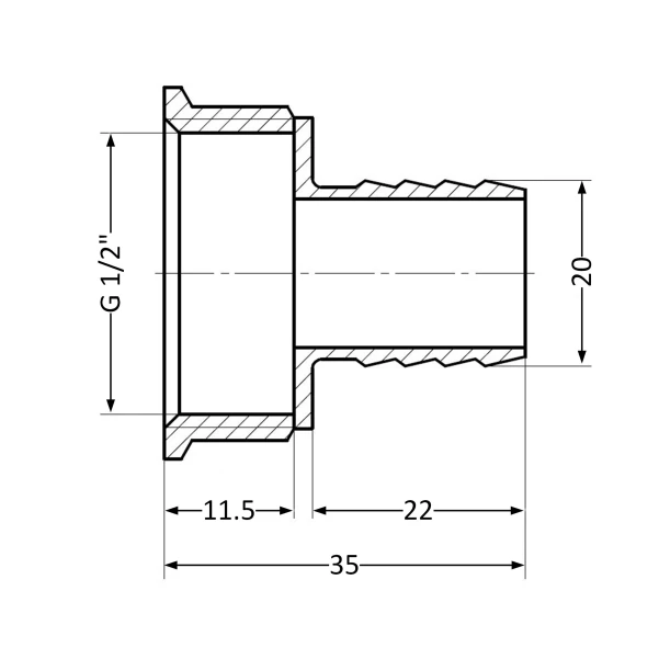 Штуцер Thermo Alliance Standart 20х1/2" ВР SD4261520 - 1 фото