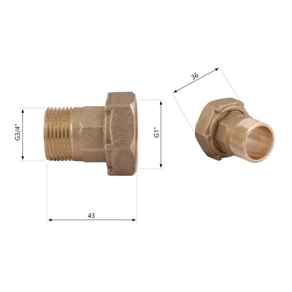 Комплект Thermo Alliance Standart 3/4"З х 1"В для лічильника SD42920 - 1 фото