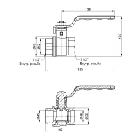 Кран вода 1-1/2" вв SD - 1 фото