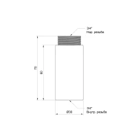 Удлинитель SD Plus 60х3/4" хром SD1302060 - 1 фото