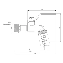 Кран поливочный SD Plus 3/4" SD140W20 - 1 фото