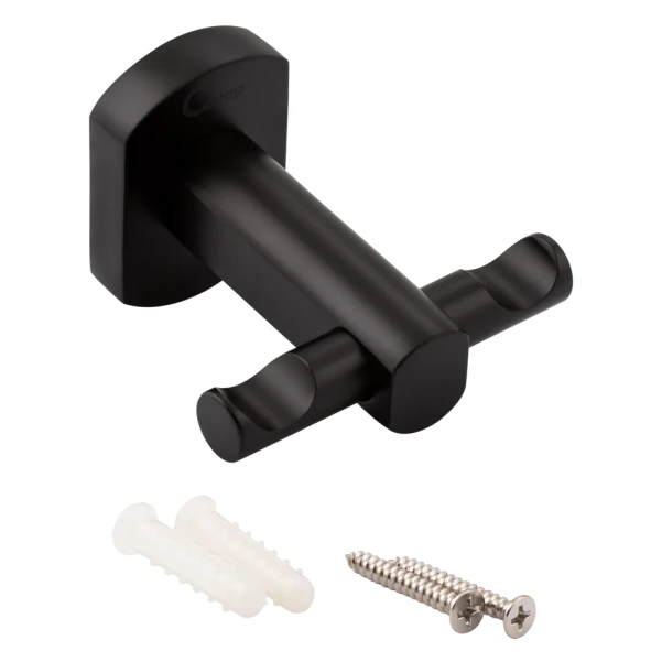 Крючок Qtap Liberty двойной QTLIBBLM1154 Black - 2 фото
