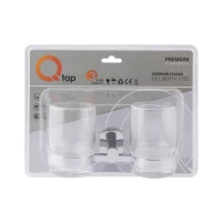 Стакан с держателем Qtap Liberty настенный двойной QTLIBCRM1155 Chrome - 4 фото