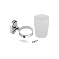 Стакан с держателем Lidz Oreo 0401 настенный (матовое стекло) LDORE0401CRM22163 Chrome - 3 фото