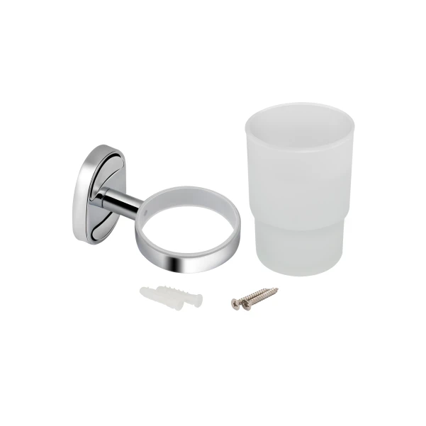 Стакан с держателем Lidz Oreo 0401 настенный (матовое стекло) LDORE0401CRM22163 Chrome - 3 фото