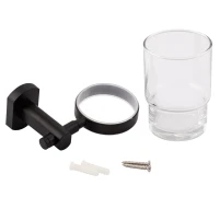 Стакан с держателем Qtap Liberty настенный QTLIBBLM1158 Black - 3 фото