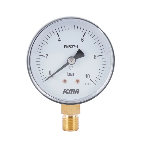 Манометр Icma 1/4" 0-10 бар, нижнє підключення №244