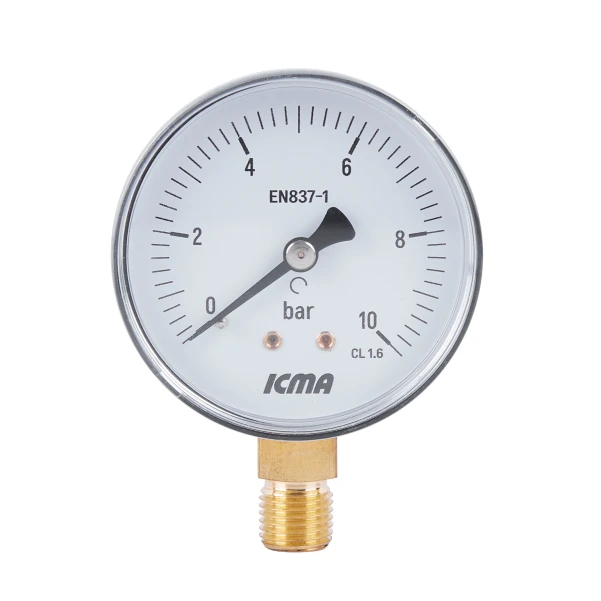 Манометр Icma 1/4" 0-10 бар, нижнее подключение №244