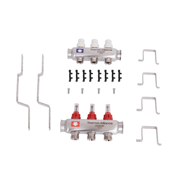 Колектор з витратомірами Thermo Alliance Standart 1" 3 виходи SD0043 - 6 фото