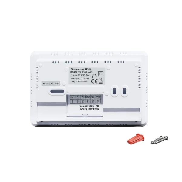 Недельный программируемый сенсорный термостат с WiFi (220v) Thermo Alliance ТА-2701WiFi - 3 фото