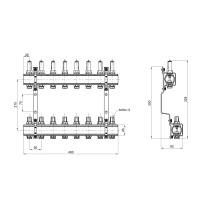 Колектор з витратомірами Thermo Alliance Forte 1" 8 виходів SF001W8 - 1 фото