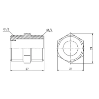 Ніпель латунний 1/2" SD FORTE - 1 фото