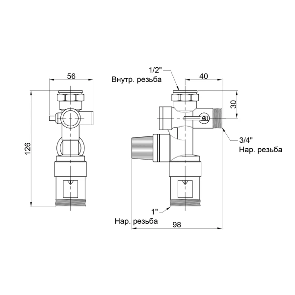 Группа безопасности Thermo Alliance Forte для водонагревателя с сифоном 3/4"х3/4" (1/2") SF396W202015 - 1 фото
