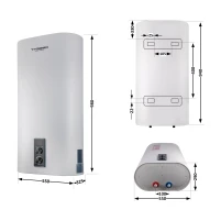 Бойлер Thermo Alliance 80 л плоский вертикальний, мокрий ТЕН 2 кВт (0,8+1,2) - 1 фото