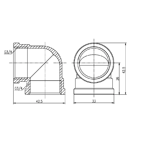 Кут Thermo Alliance Forte 3/4" ВВ SF36820 - 1 фото