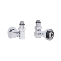 Комплект кранів Thermo Alliance Standart 1/2" хром, для рушникосушарки кутовий SF395W15HE - 2 фото